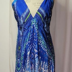 Boho blue ocean light flowy dress